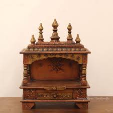 Pooja Mandir Wooden Temple Puja Mandap Wall Hanging Idol ...