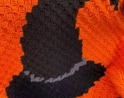 Halloween Afghan Pattern, Witch Hat Afghan, Easy Crochet C2C Afghan Pattern, Halloween Blanket Pattern, Crochet C2C Blanket Pattern, - Etsy
