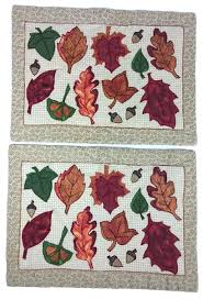 Placemats Thanksgiving Applique Fabric Autumn Handmade ...