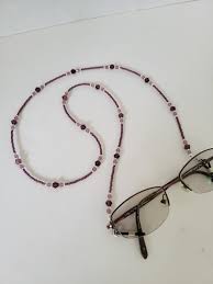 Amethyst Beaded Eye Glass Holder, Eyeglass Lanyard, Eyeglass ...