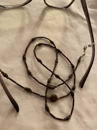 Jasper Beaded Eyeglass Chain: Artsy Brown Copper Accent - Etsy