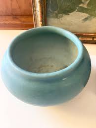 Vintage Signed Van Briggle Art Pottery Vase, Turquoise Squat ...