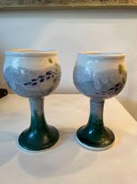 Gorgeous Hand Made Ceramic Wine Goblets Set of 2 | 2 Hand ...