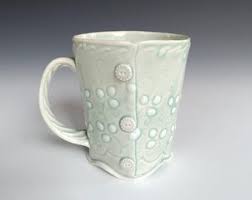 Porcelain Slab Built Mug With Embroidery and Buttons by ...