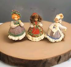 Push Pin sequin DOLLS Set Of 3 Southern Belles Handmade ...
