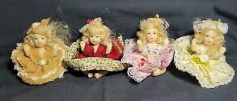 Vintage miniature ceramic dolls, 4 pre owned in beautiful ...