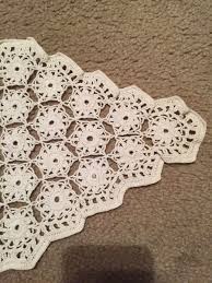 DIAMOND SHAPED Hand Crochet Ornate Vintage Lace Doily White ...