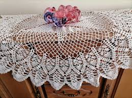 Crocheted Round Tablecloth -140 Cm,55 Inches - Etsy