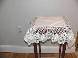 Vintage Crochet Lace Trimmed Table Cover Doilie - Etsy