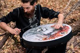 Shaman Vegan "Druid Drum", sound healing instrument, frame ...