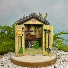 Miniature Garden Shed, Fairy Garden Accessories, Hinged ...