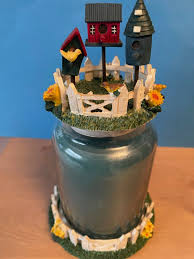 Birdhouses Jar Candle Holder Topper Lid Matching Set | eBay