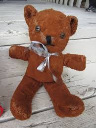 VINTAGE TEDDY BEAR RED BROWN PLUSH SEWING ...