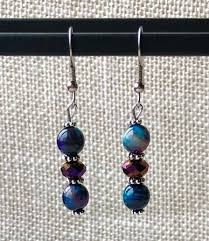 Galaxy Tiger's Eye Silver Drop Earrings, Tiger's Eye ...