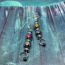 Iridescent Drop Earrings – Soleymoon's Trinkets & Bijoux