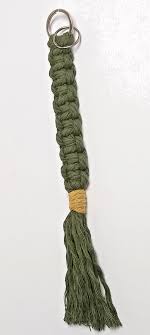 Gift Handmade Macrame Keychain Forest Green and light brown ...