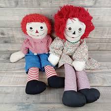Lot of 2 Vintage Handmade Raggedy Ann & Andy | Mercari