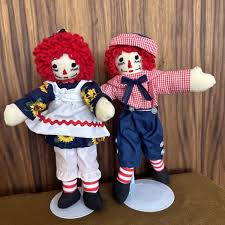 VTG Raggedy Ann and Andy Pair Dolls Cloth 13” Taiwan 1970s ...