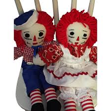 Similar Items to Pair of 14" Handmade Vintage Raggedy Ann ...