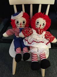 Pair of 14" Handmade Vintage Raggedy Ann and Andy Dolls. For ...