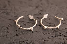 Sterling Silver Branch Hoop Earrings: Handmade Woodland ...