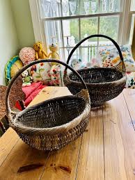 Large & Medium Vintage Handmade Wicker Egg Collecting ...