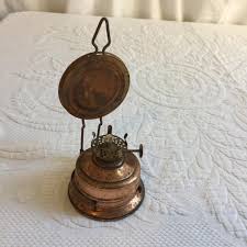 Vintage Copper Oil Lamp With Wall Hanger and Back Reflector ...