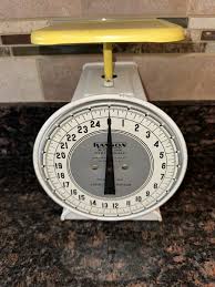 VINTAGE MCM RETRO YELLOW KITCHEN SCALE HANSON MODEL 2000 ...