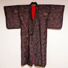 Antique Black Kimono With Red Leaf and Gold Floral Motifs – Perfect for Modern Layered Styles - Etsy