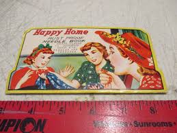 Vintage 1930's-40's Vintage Sewing Needle Book, Happy Home ...