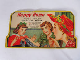 Vintage Happy Home Rust Proof Needle Book Nickel Plated Gold ...