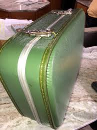 Rare Vintage Collectible Green Suitcase With Cushion Linning ...