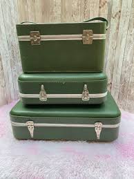Vintage Green Airway Luggage Set, Retro Luggage Set, 3 Piece ...