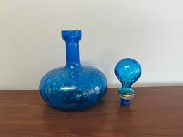 Mid Century Blue Empoli Diamond Cut Optic Decanter With Stopper - Made in Italy - Etsy Australia