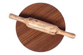 Wooden Chakla Belan Rolling Plate Roti Maker Rolling Pin10 ...