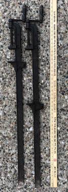 Antique wood handle bar clamps with 'a' trademark