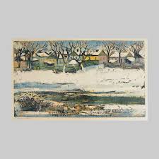Unknown Artist | Signed Colour Silkscreen | Winter Scene of ...