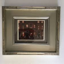 Mid-Century Painting of a Brownstone Building | Chairish