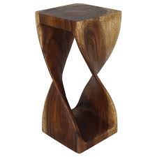 Haussmann Original Wood Twist End Table 12x12x26 in Height ...