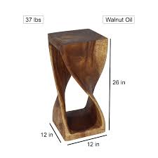 Haussmann Original Wood Twist End Table 12x12x26 in Height ...