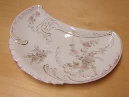 Rosenthal & Co. 9" floral crescent bone dish, 1891-1906 mark ...
