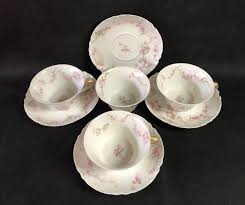 Set of 4 Lovely Haviland Limoges Cups and Saucers Schleiger ...
