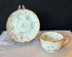 6 GDA CH Haviland Limoges Antique Ramekin Cup Saucers W/blue Flowers - Etsy