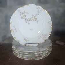HAVILAND & CO LIMOGES FRANCE pink gold floral plates set of 6 | eBay