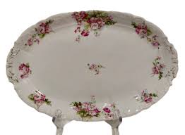 Weimar Germany Platter Serving Tray White Pink Floral Gold 12 X 8 Vintage | eBay