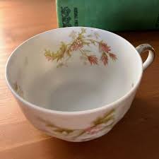 Set of Antique Haviland Limoges Tea Cups | Pink Daisies & Thistles | Schleiger 41 Pattern | Chairish