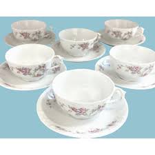 Antique Limoges France Tea Cups Saucers Pink Roses Fine ...