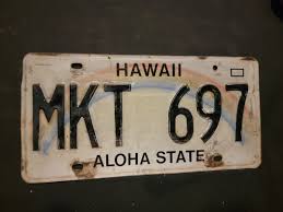 Vintage HAWAII ALOHA STATE License Plate MKT 697 | eBay