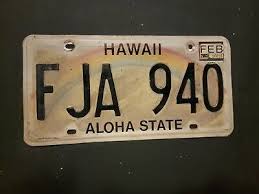 Vintage 2003 HAWAII ALOHA STATE License Plate FJA 940 ...