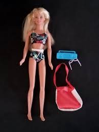 MATTEL BARBIE & 2 PC SWIMWEAR BLUE WITH FLOWERS AND BEACH ...